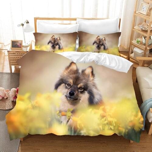 Fluffy Dog Bedding Set Animal Duvet Cover Sets Comforter Bed Linen Twin Queen King Single Size Dropshipping Gift