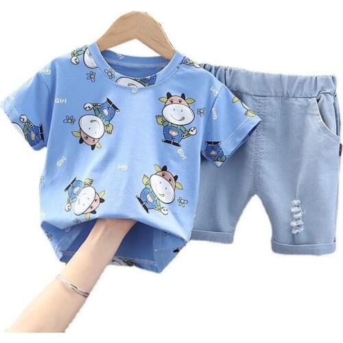 Summer Children Cartoon Clothing Baby Boys Girls Fashion T Shirt Shorts 2Pcs/sets Kids Infant Casual Clothes Toddler Tracksuits