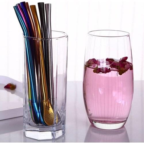 Stainless Steel Drinking Straw Spoon Tea Filter Yerba Mate Tea Straws 1PC Creative Reusable Tea Tools Washable Bar Accessories