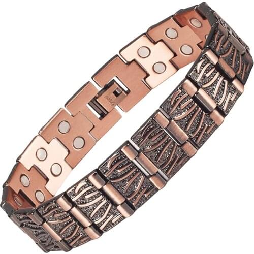 Magnetic Copper Bracelet for Men, 22 cm / 15 mm, with 36 Magnets