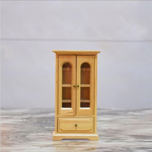 G05-X5098 children baby gift Toy 1:12 Dollhouse mini Furniture Miniature wooden wardrobe with drawer 1pcs