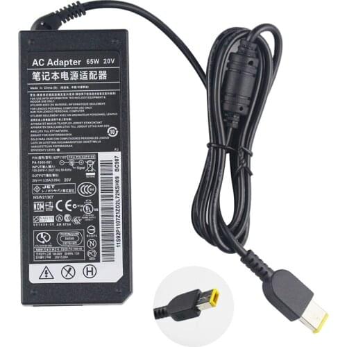 New 20v 3.25A Adapter For Lenovo X240 G400 G500 E450 E550 T440SX250 Square Port Power Cord
