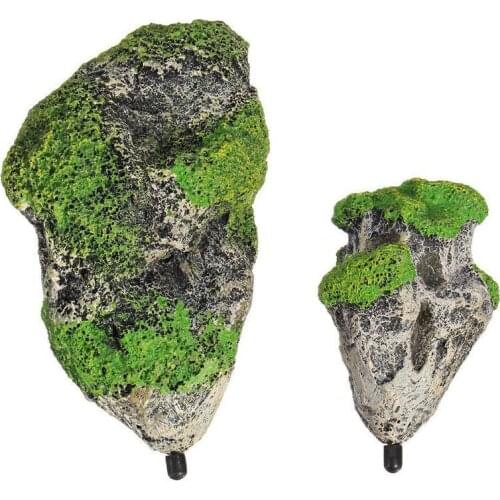 Floating Rock Resin Artificial Suspended Stone Aquarium Landscaping Decor Fish Tank Flying Pumice Decoration Ornament With Moss