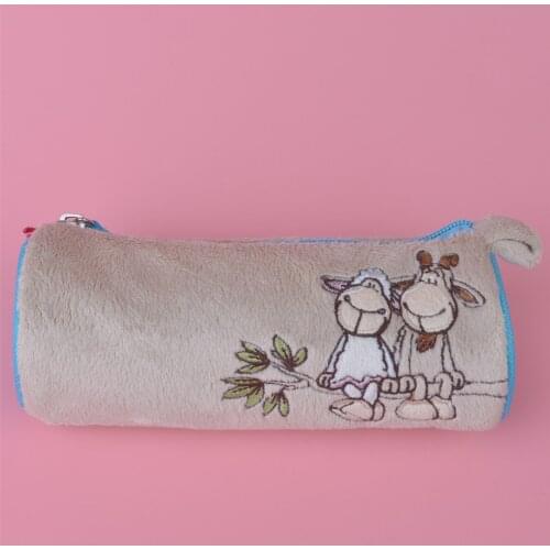 Brown Color Lover Sheeps Plush Toy Pencil Case, Kids Child Coin Bag Brithday Gift Coin case Make up bag