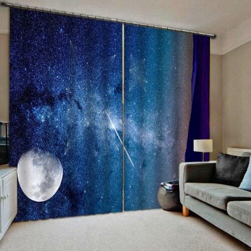 3D Curtain Luxury Blackout Window Curtain Living Room blue sky curtains star blackout curtain