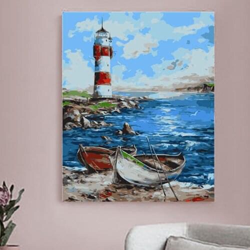 Moderne Diy Olieverfschilderij Canvas Wall Picture Art Paint By Number 40X50cmZero Foundation New Painter Propylene Sease