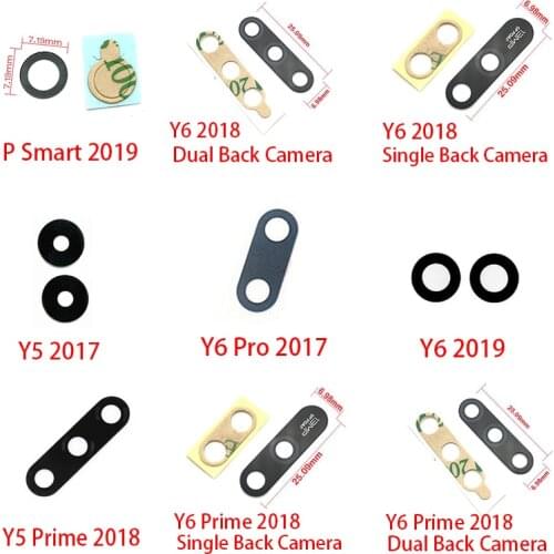2pcs/lot Rear Back Camera Glass Lens Cover For Huawei Y5 Y6 Y7 Pro Y9 Prime 2017 2018 P Smart With Adhesive Sticker2019