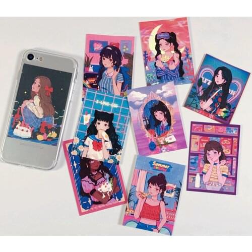 Ins Hot Retro Comic Book Style Sticker Room Wall Decoration Sticker Hand Account Book Card Postcard Second Element Decoration