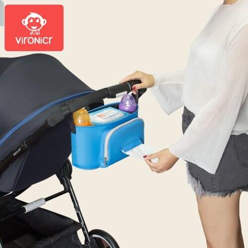 Baby Stroller Bag Stroller Accessories Organizer Solid Color Bags Mama Carriage Buggy Pram Cart Basket Diaper