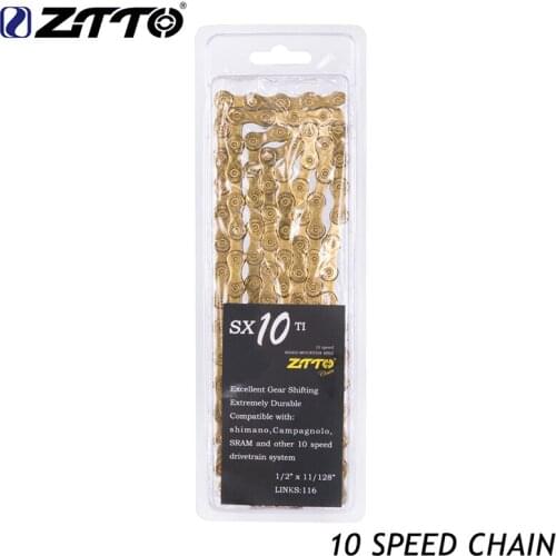 ZTTO Bike Chain 20S 30S 10 Speed Gold Chain For Mountain Bike Road Bicycle Ultra-light, durable and smooth Bicycle Accessories