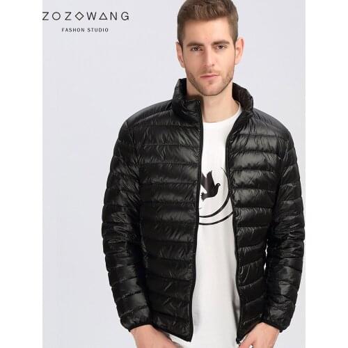 ZOZOWANG Winter Autumn Jacket 90% White Duck Down Jackets Men Hooded Ultra Light Down Jackets Warm Outwear Coat Parkas Outdoors
