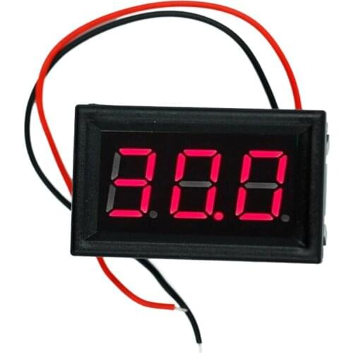 100pcs/lot bydhl or fedex DC 3-30V 2 wires 3 bits Red Digital Voltage Panel Meter Voltmeter tester 39%off