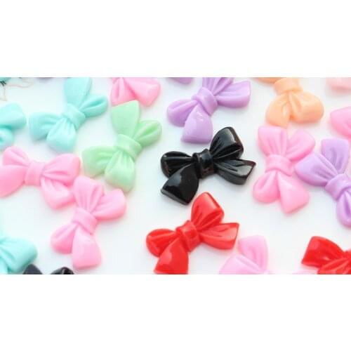 200pcs lovely Mixed Resin Bow Cabochons (24mm) Cell phone decor, hair pin, rings DIY