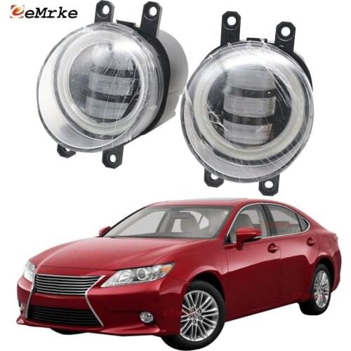 2x Car Fog Lights Projection Lens Full Led Angel Eye DRL Daylight for Lexus ES XV60 ES200 ES250 ES250 ES300h 2013 2014 2015