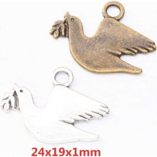 40 pieces of retro metal zinc alloy bird 1 pendant DIY handmade jewelry necklace making 8412