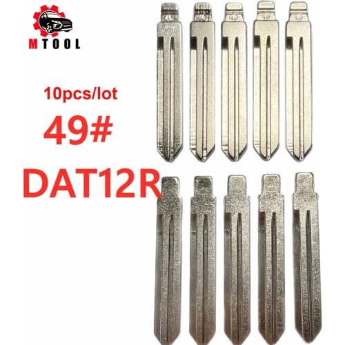10 pcs/lot #49 lishi DAT12R Metal Blank Uncut Flip KD VVDI Remote Key Blade for Nissan New Models Auto Replacement Parts
