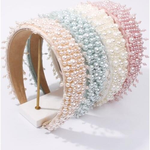 Hair Accessories Elegant Big Simulation Pearls Hair Bands for Women Headwear Faux Pearl Beads Hairband Wild Personality Jewelry