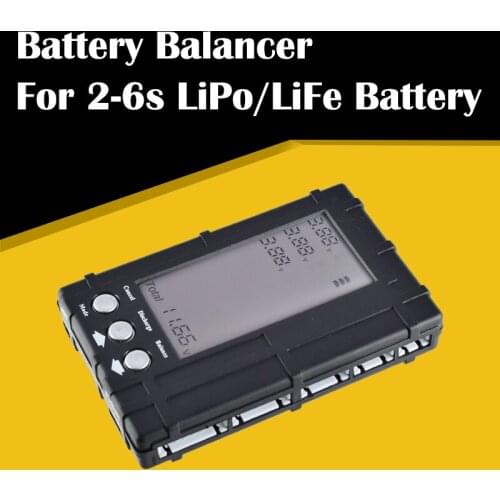 3in1 Battery Balancer LiPo/LiFe 2-6s Balancing Discharger Voltage Meter Tester LCD Screen Display JST Connector for RC Model