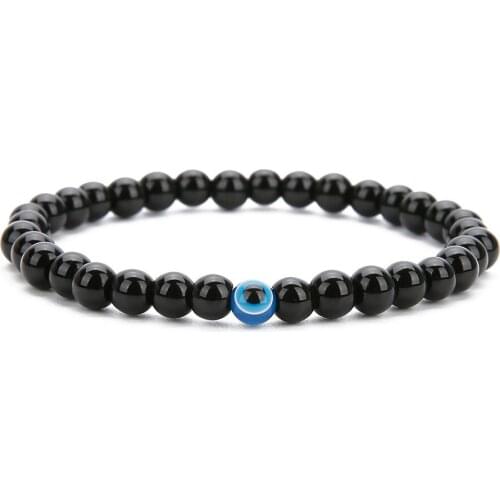 Natural Evil Eyes Obsidian Bracelet Men Braslet for Women Men Yoga Hand Jewelry Accessorie