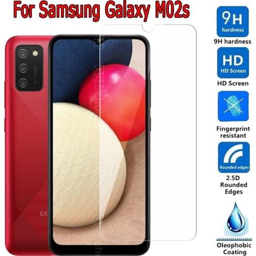 Cover for Samsung Galaxy M02s Glass Front Screen Protectors Film On Samsung M02s Phone Protective Tempered Glass