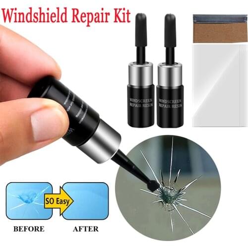 Car Windshield Repair Tool DIY Window Repair Tool Windshield Glass Scratch Crack Recovery Window Glass Resin + Blade + Stripe