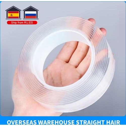 Nano Tape Sided Tape Transparent No Trace Reusable Waterproof Adhesive Tape Wall Decor Sticker Cleanable Home Kitchen Bedroom