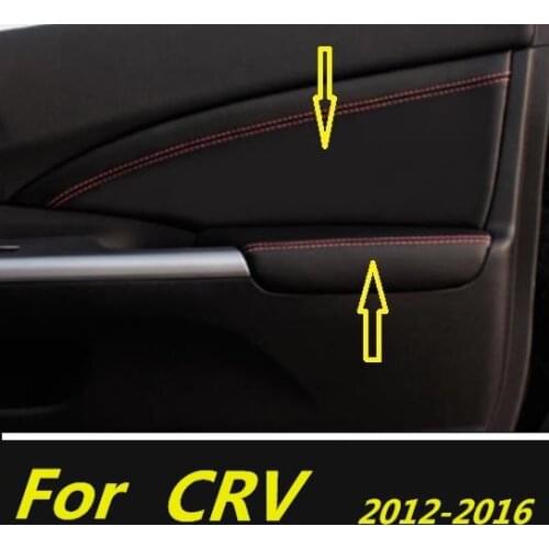 Microfiber Leather Car Door Panels and Armrest Protective Cover For Honda CRV 2012 -2016 with Mount Fittings car interior
