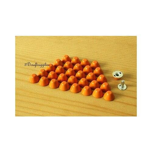Purse feet studs leather rivet bag clothing shoes 100 sets 10 mm Orange M64B