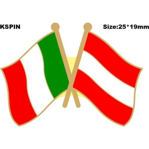 Italy & Austria Friendship Flag Lapel Pin Friendship Flag Badge Flag pin