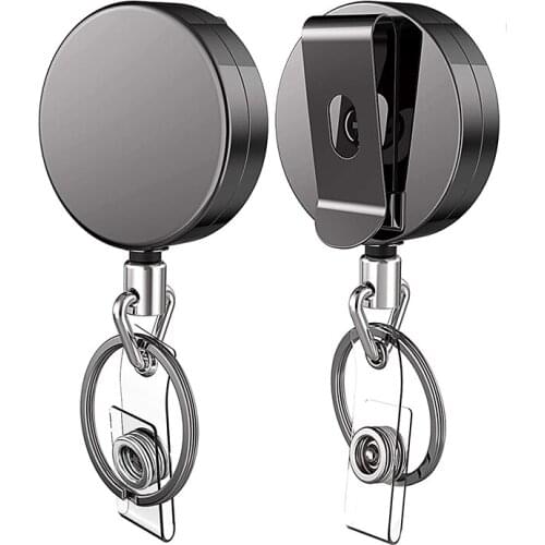 NEW-2PCS Retractable Badge Cords with Clip with Retractable Badge Card Holder for ID Card Key Badge Holder