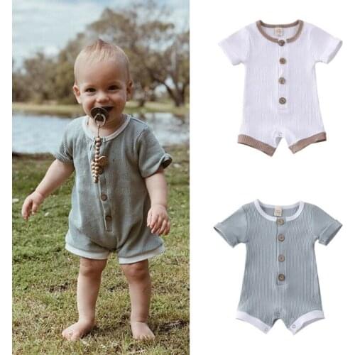 NEW Infant Baby Boy Girl Short Sleeve Romper Jumpsuit Bodysuit Outfit Clothes