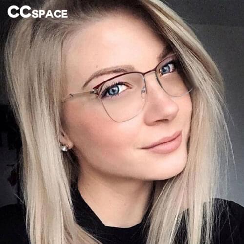 48281 Retro Cat Eye Anti Blue Light Half-frame Optical Glasses Frames Men Women Fashion Computer Eyeglasses