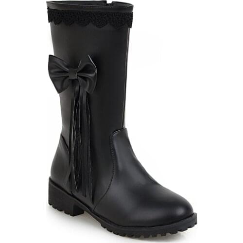 Autumn/winter 2018 new low sweet butterfly joker with 40-43 boots 18105 female students