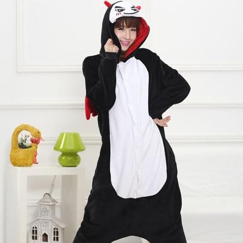 Adults Animal Pajamas Sets Cartoon Sleepwear Cosplay Zipper Women Men Winter Unisex Flannel Devil Pajamas