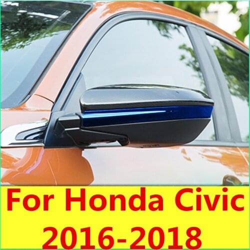 Rearview mirror Strip Scratchproof Bright strip Decorative strip Bumper strip Exterior For Honda Civic 2016-2018 10th Gen Sedan