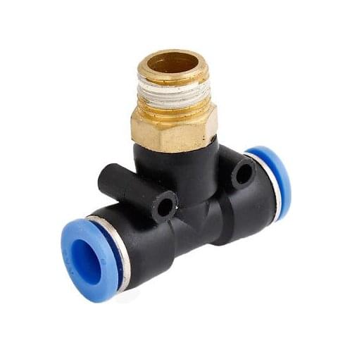 Industry Pneumatic 1/4" PT Male Thread 8mm T Joint One Touch Quick Fitting 5pcs 8-02