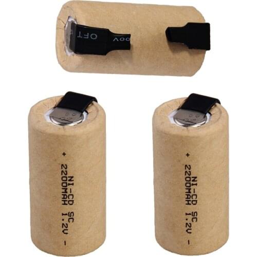 Real capacity ! 30 pieces SC battery 1.2V NICD 2200mah batteries for electric drills power tools COLOR RANDOM