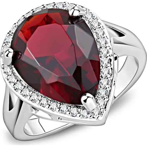 Rhodium Brass Ring with Synthetic in Siam