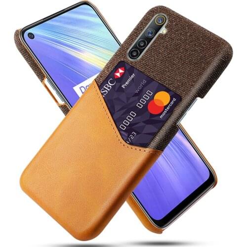 Febric Card Holder Cover For OPPO Realme 6 7 X7 X50 5 Pro Cloth Texture PU Antiskid Cases For Oppo Realme Narzo 20 A C17 C12 C11