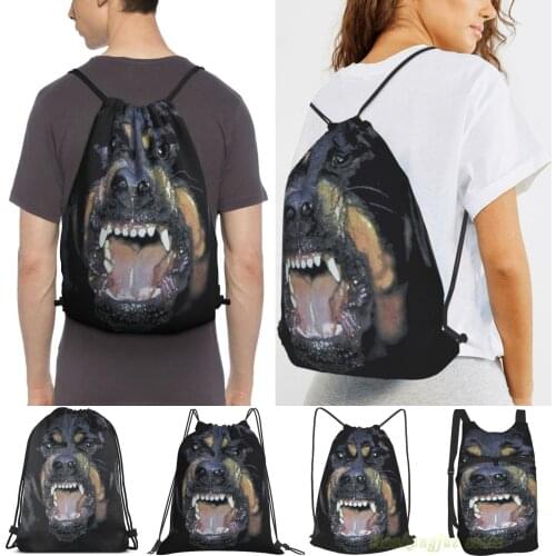 Rottweiler(2) Women Purpose Drawstring Backpack Bags Men Outdoor Travel Backpacks For Gym Training Swimming Fitness Bag