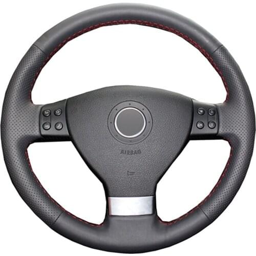 Hand Sewing Car Steering Wheel Cover Wrap Cow Leather Suede For Volkswagen VW Golf 5 (V) Golf Plus Passat Variant Tiguan Touran