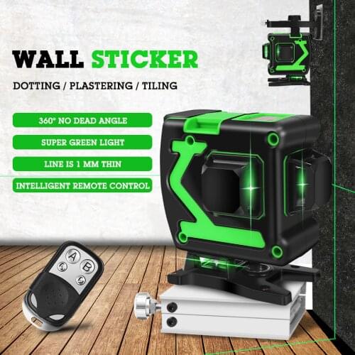 3D Laser Level Self-Leveling 360 Horizontal And Vertical Cross Green 12 Lines 3D Rotary Laser Level Horizontal Vertical