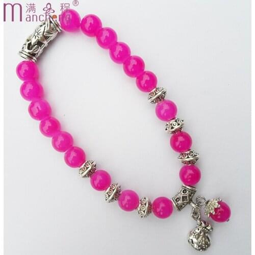 Cheapest Purple Glass crystal beads bracelet Wallet Purse Water drop pendant jewelry women Engagement Wedding Anniversary gift