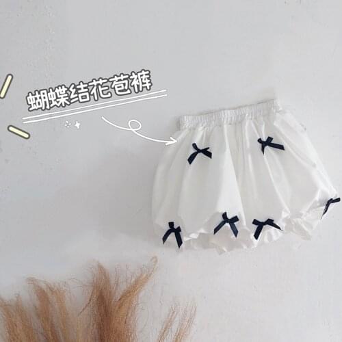 Kids Girl Shorts Bowknot Lantern Pants Loose Elastic Fashion Short Pants Skirt Casual Comfortable Children Clothing For Girl