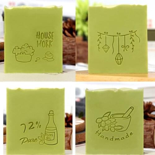 House Work Pattern Stamp Home Cleaning Natural Seal With Handle Acrylic Transparent Soap Stamp For Handmade Diy Making Chapters