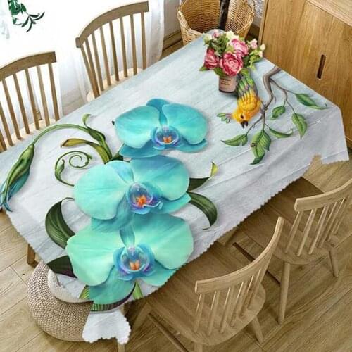 New Table Cloth Waterproof Dustproof Thicken Rectangular And Round Tablecloth 3D Digital Printing Magnolia Flower Home Textile