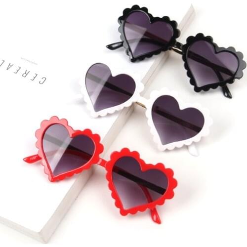 Sunglasses Heart Love 2021 Vintage Kids Sunglasses Driver Goggles Women Fashion Brand Cure Pink Sun Glasses Girls Boys