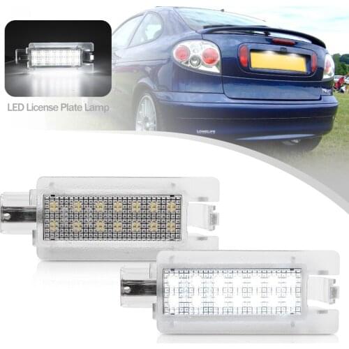 For Renault Megane Scénic I Mégane I MK1 Kish Khodro Veek MVP 1st Gen 96-03 LED License Number Plate Light Error Free Canbus