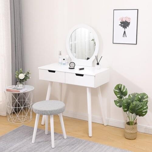 Dressing Table Bedroom HD Mirror Makeup Organizer Drawers Dressers Modern Dresser With Stool French Warehouse Fast Delivery HWC