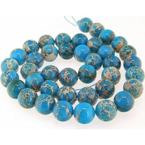 Unique Pearls jewellery Store,10mm Round Blue Color Jade Loose Beads One Full Strand 15'' LC3-0161
